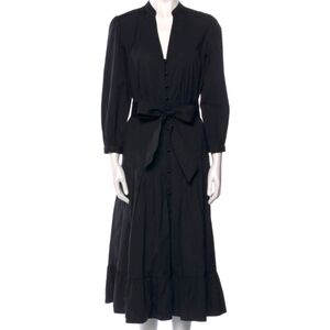 Veronica Beard Black Button-Down Midi Dress